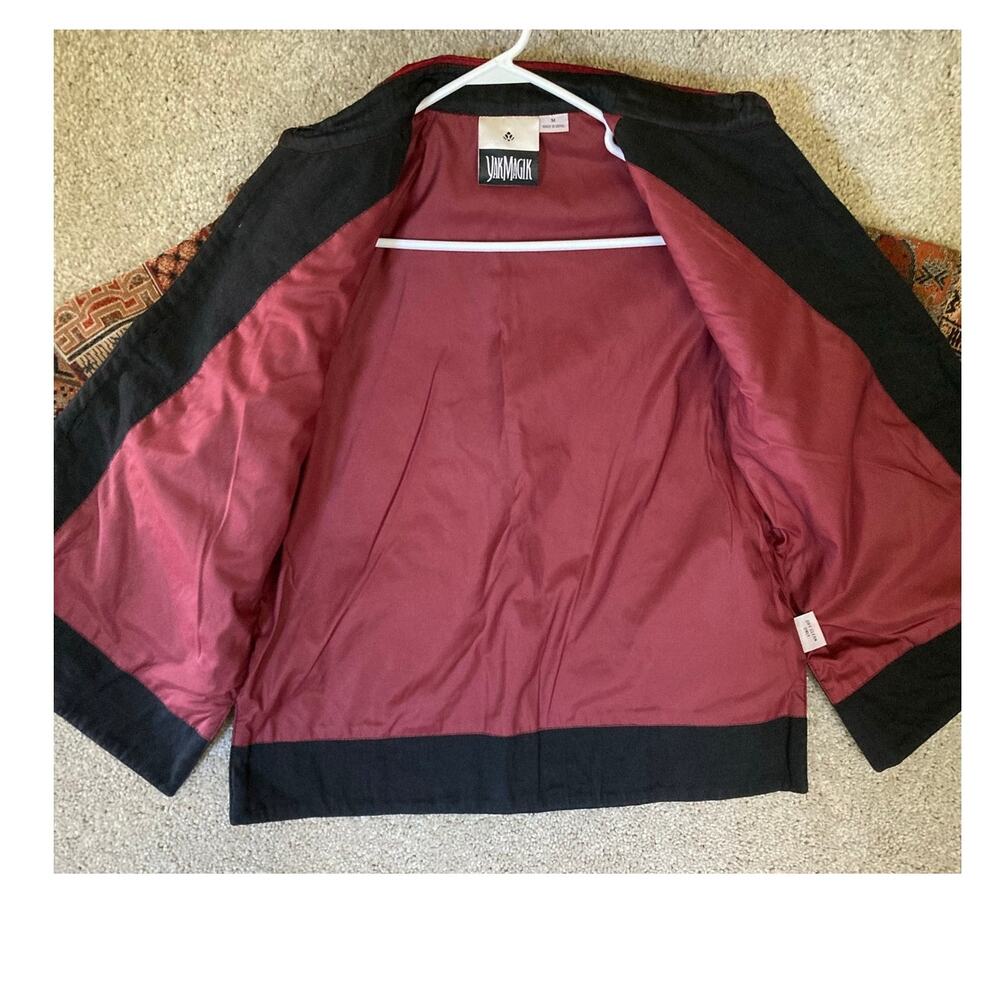 VTG Ladies Red Multicolored Embroidered Jacket Nepal Med Yak Magic Patchwork - Picture 5 of 13